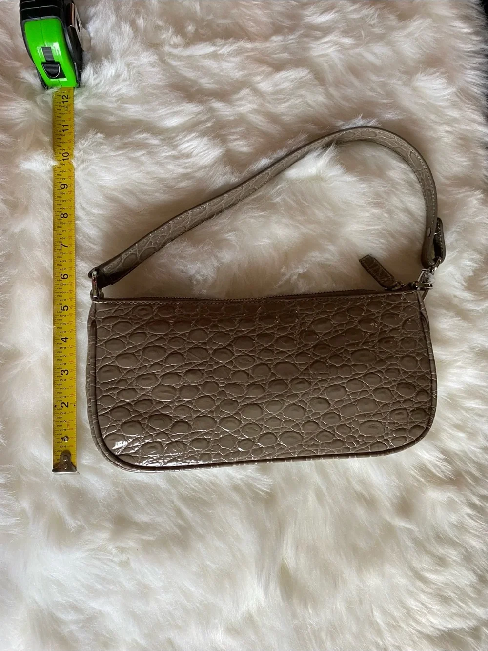 🔥NWT🔥 BY FAR, Rachel Croc-Embossed Leather Shoulder Bag